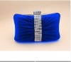 Royal Blue Satin Rhinestone Studded Evening bag