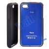 Rubberized Hard Front and Back Case for iPhone 4/4S - Dark Blue