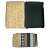 Rubberized pc case+pu leather cover for iPad