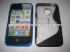 S Line Curve Plastic Hard Cover Case For Apple iPhone 4G S Cell Phone Protector Shell With Black and White
