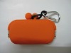 SGS&RoHS approved Silicone mini glass case with keychain