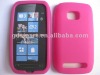 SILICONE rubber skin soft cover case for NOKIA LUMIA 710 SABRE hot pink