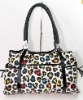 SPOTS LEOPARD LARGE NYLON LEATHER PURSE BAG