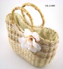 STRAW BAG with BANBOO HANDLE