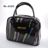 STRIPED HANDBAG WITH CLEAR PVC