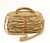 Sandy color duffel PU shoulder bag