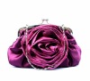 Satin Flower Bride Bag,Bridesmaid Bag,WB1007,Black,Grey,Silver,Red,Purple,Brown,Pink,Navy Blue