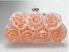 Satin Rose Flowers Handmade Party Bag/Evening Bag/Ladies Bags/Handmade Bags