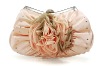 Satin Ruffle Purse Evening Bag Clutch Rhinestone Clasp 8 colors