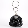 Satin black rose clutch bags crystal bags 025