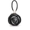 Satin black rose clutch bags crystal bags 042