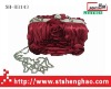 Satin flower evening clutch bag