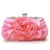 Satin plower evening bag clutch bags crystal bags 042