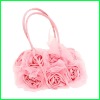 Satin rose evening handbag