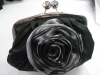 Satin with metal frame evening bag