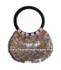 Seashell handbag, ladies' handbag, natural shell handbag, vietnam handbag, mother-of-pearl handbag, embroidered silk handbags.