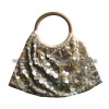 Seashell handbag, ladies' handbag, natural shell handbag, vietnam handbag, mother-of-pearl handbag, embroidered silk handbags.