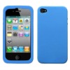 Semi Transparent Blue Candy Skin Cover (Rubberized) for Apple iPhone 4 4G 4S