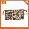 Sexy small leopard yellow satin clutch ziplock travel cosmetic pouch