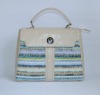 Shapely woven pattern PU bag