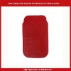 Sheep Skin Leather Slim Pouch For iPhone 4-Red