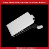 Sheep Skin Magnetic Leather Flip Case For iPhone 4-White