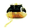 Shinning golden evening bag set with diamond