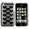 Shiny Black Heart Bling Diamond Case Skin Cover For Apple iPhone 3GS iPhone 3G