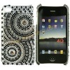 Shiny Rhinestone With Black Incomplete Concentric Circle Hard Protect Cover Case For iPhone 4G