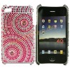Shiny Rhinestone With Pink Incomplete Concentric Circle Hard Skin Cover Shell For iPhone 4G