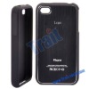 Shiny Surface With Rubber Coated Hard Front and Back Case for iPhone 4/4S -Black
