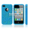 Silicon Skin Case Cover with Button for iPhone 4
