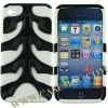 Silicone With Plastic Hard Skeleton Skin Snap Case Cover for iPhone 4