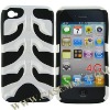 Silicone With Plastic Hard Skeleton Skin Snap Case Cover for iPhone 4