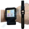 Silicone Wrist Watch Band Color Case Covers for Apple iPod nano 6 (Black)