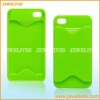 Silicone mobile phone case for iphone 4swith green color