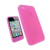 Silicone soft Mobile phone protective Pink cover For iphone4s