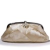 Silk evening CLUTCH bag with flower 042