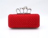 Silk material Skull knuckle clutch bag