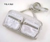 Silver cotton clutch with silver glitter