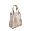 Silver leather lady tote bag handbag