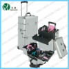 Silver trolley cosmetic case, trolley makeup case