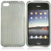 Simple Grey Wood Grain Design TPU Skin Gel Case Cover For Apple iPhone 4