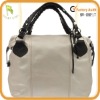 Simple and ever-lasting ladies grey leather shoulder bag