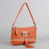 Simple and stylish metal buckle fringed handbag
