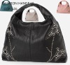 Simple big space leather tote bag hangbag