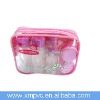 Simple pink pvc cosmetics bag for beauties XYL-D-C108