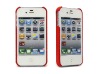 Single sided twill pu leather case for iphone4 mobile phone