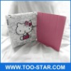 Sitting Hello Kitty Hard Back Case + Pink Leather Smart Cover Combo for iPad 2