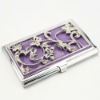 Size 9.5*6*0.7cm Stainless Iron With Your Logo With Rhinestone Folding Business Card Case Holder